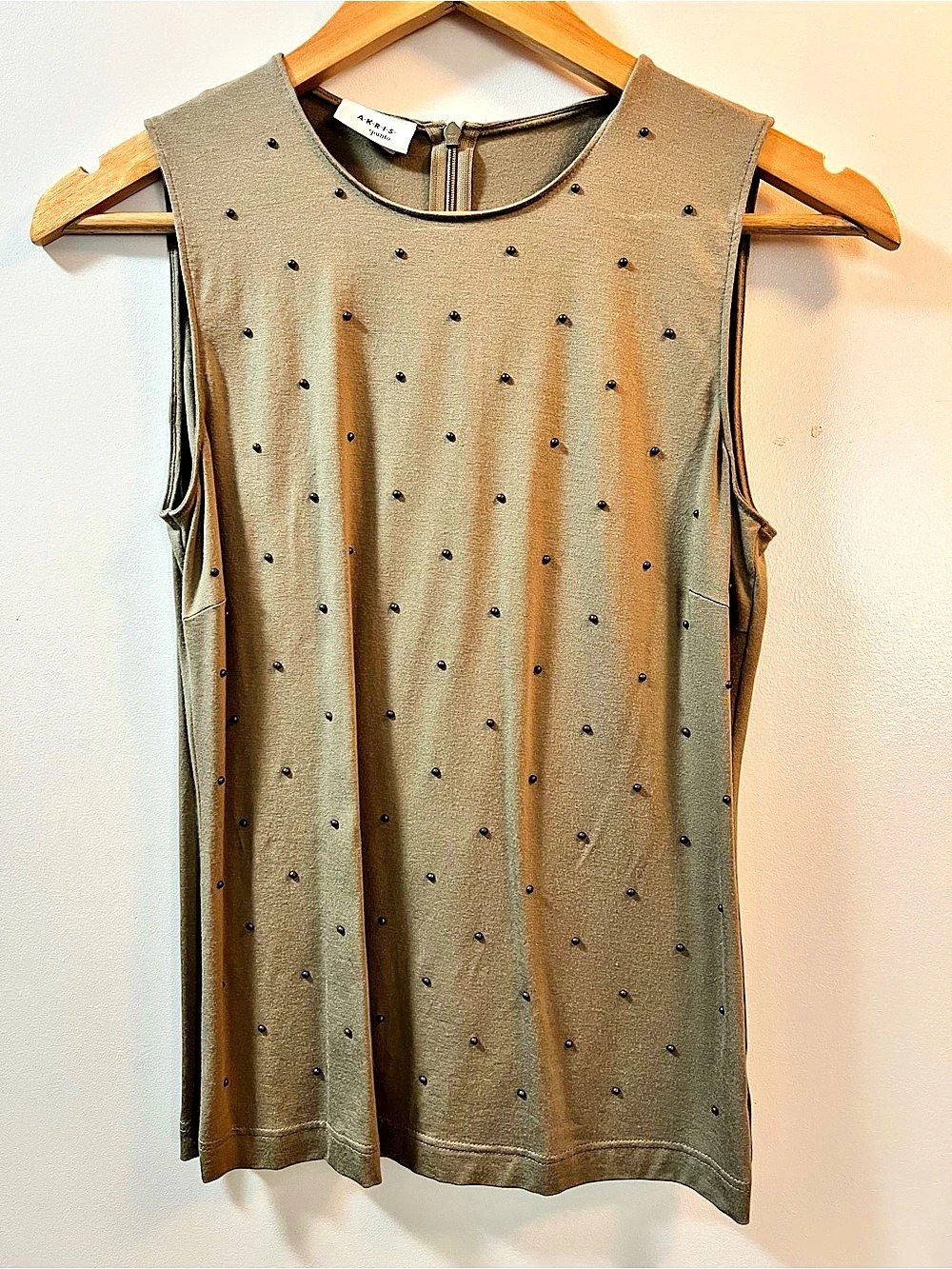 Akris punto Polka Dot Tank Top in Brown US 6 Like New